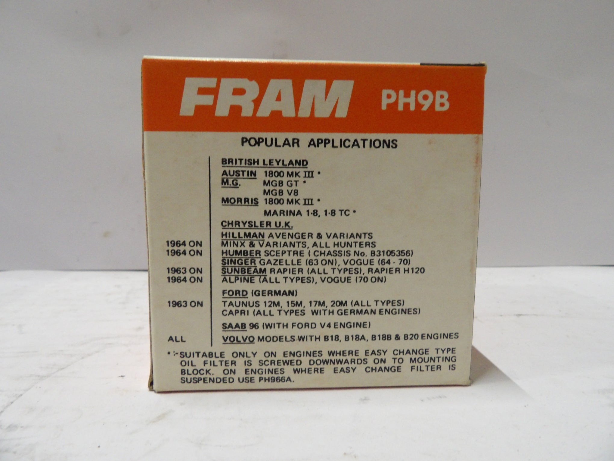 FRAM PH9B - Oliefilter